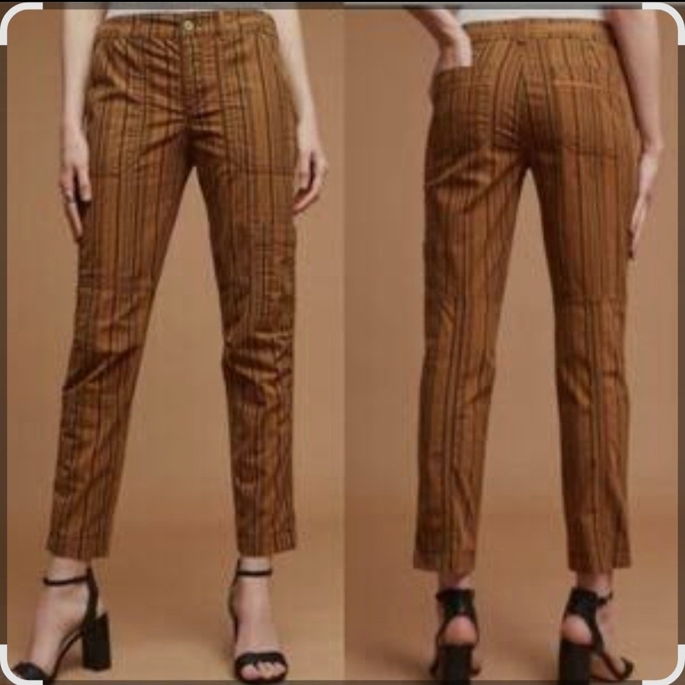 Hei Hei Wanderer Cargo Crop Pants Womens Size 29 Brown Stripe Utility Anthro NWT